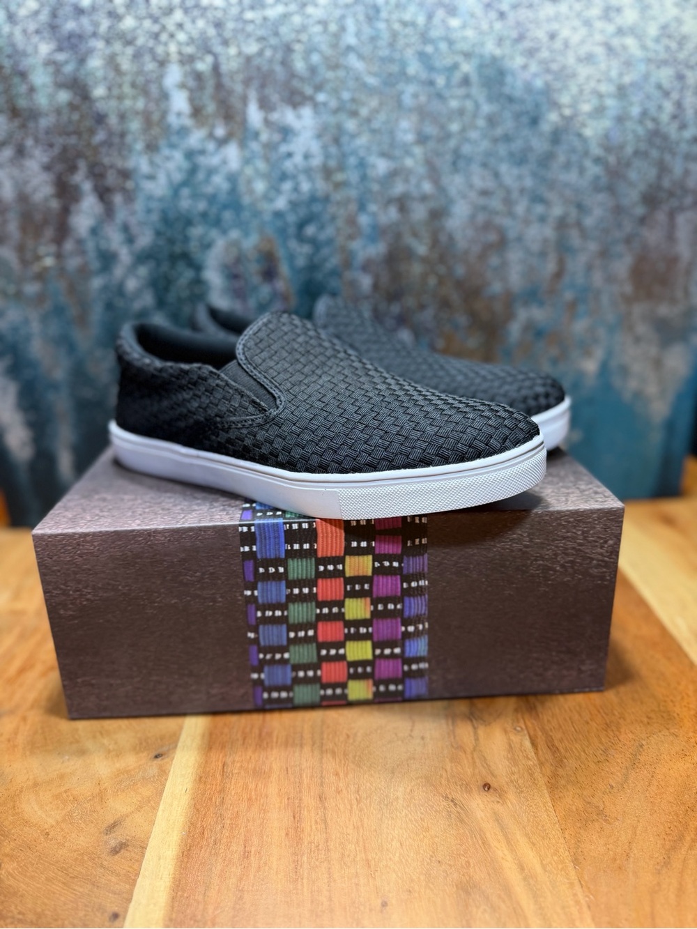 Bernie Mev Comfort Verona Woven Slip-On Sneakers Black US 9.5-10 EU 40 NIB